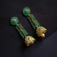 Gold finish-long flower jhumka -01(C)