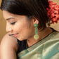 Gold finish-long flower jhumka -01(C)
