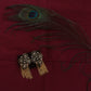 Gold finish flower stud with chains 18(A)