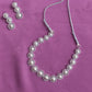 Silver Finish AD & Pearl necklace