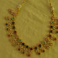Gold Finish Flower Necklace with Stud #10
