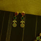 Gold Finish Flower Necklace with Stud #10