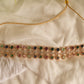 Gold Finish Flower Necklace with Stud #10