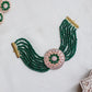 High Neck Multi layer Flower Necklace - Rose Gold #17A