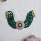 High Neck Multi layer Flower Necklace - Rose Gold #17A