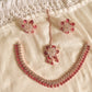 Rose Gold Finish AD Flower  Necklace #23