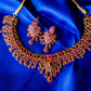 Gold Matte Finish Ruby - Grape Bunch Necklace  #28