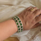 Silver Finish AD Green Squared Necklace #37