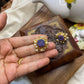 Round stud With pearls- Violet