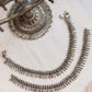 Silver Finish tiny Mango motifs with feather droplets (PAIR)