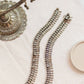 Silver Finish tiny heart motifs with seashell droplets (PAIR)