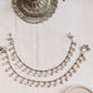 Silver Finish Dainty Anklet - Chain with sequence multi Ghunghroo muthu (PAIR)