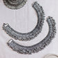 Silver Finish half chakra & flower drops sequence cluster anklet  (PAIR)