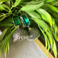 Oxidised Rectangle Stone Jhumka- Green 9(A)