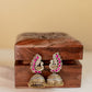 Dual Tone Peacock Stud Jhumka- Red 13B