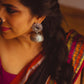 Silver Look Alike Statement Mirror Stud Jhumka