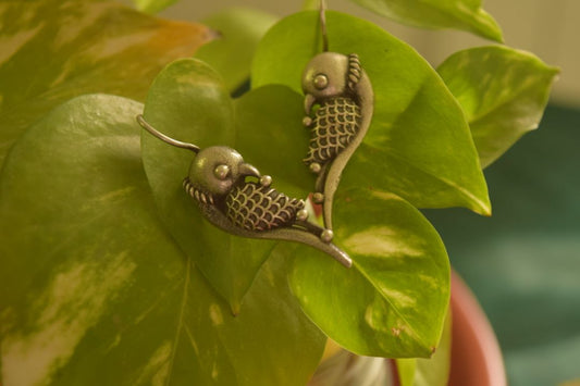 Daily Wear Oxidised Parrot Hook Drop