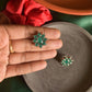 Oxidised Small Flower Stud-27A