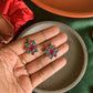 Oxidised Small Flower Stud-27B