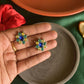 Oxidised Small Flower Stud-27E