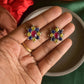 Oxidised Small Flower Stud-27H