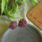 Oxidised Geometric Flower Stud  - Model 1-28A
