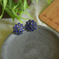 Oxidised Geometric Flower Stud  - Model 1-28C
