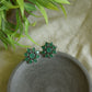 Oxidised Geometric Flower Stud  - Model 2-29A