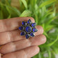 Oxidised Geometric Flower Stud  - Model 2-29B