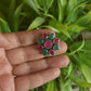 Oxidised Geometric Flower Stud  - Model 2-29D
