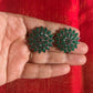 Oxidised Flower Stud With Kundan Stone - Model 3
