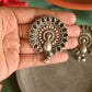 Oxidised Statement Peacock Stud-31C