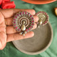Oxidised Statement Peacock Stud-31E