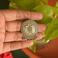 Silver Look Alike carved Peacock  Hook Drop  - Round
