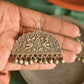 Silver Look Alike  Peacock  Hook Drop   - Semi Circle