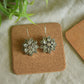 Oxidised Stone Hook Drop Twin Flower-37A