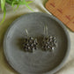 Oxidised Stone Hook Drop Twin Flower-37B