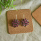 Oxidised Stone Hook Drop Twin Flower-37C