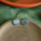 Oxidised Hook Drop  Square Stone-38E