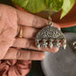 Oxidised Hook Drop Peacock  Carving  Semi Circle