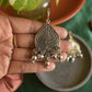 Oxidised Hook Drop Peacock  Carving  Tear Drop