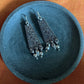 Oxidised Hook Drop Flower Carving Rectangle  - Medium