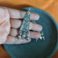 Oxidised Hook Drop Flower Carving Rectangle  - Medium