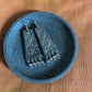 Oxidised Hook Drop Flower Carving Rectangle  - Long