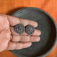 Oxidised Round Carving  Stud Small