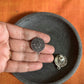 Oxidised Round Carving  Stud Small