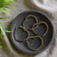 Oxidised Hook Drop  Heart Shape Stud