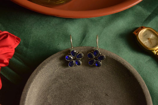 Oxidised Hook Drop Flower Small  Model 1-58C
