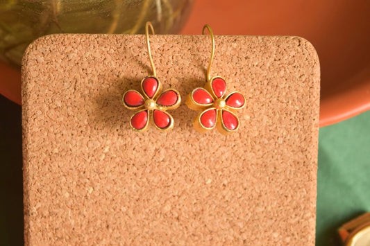 Gold Matte Finish Hook Drop Flower Small  Model 1-59A