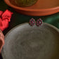Oxidised Flower Stone Stud Small-64A